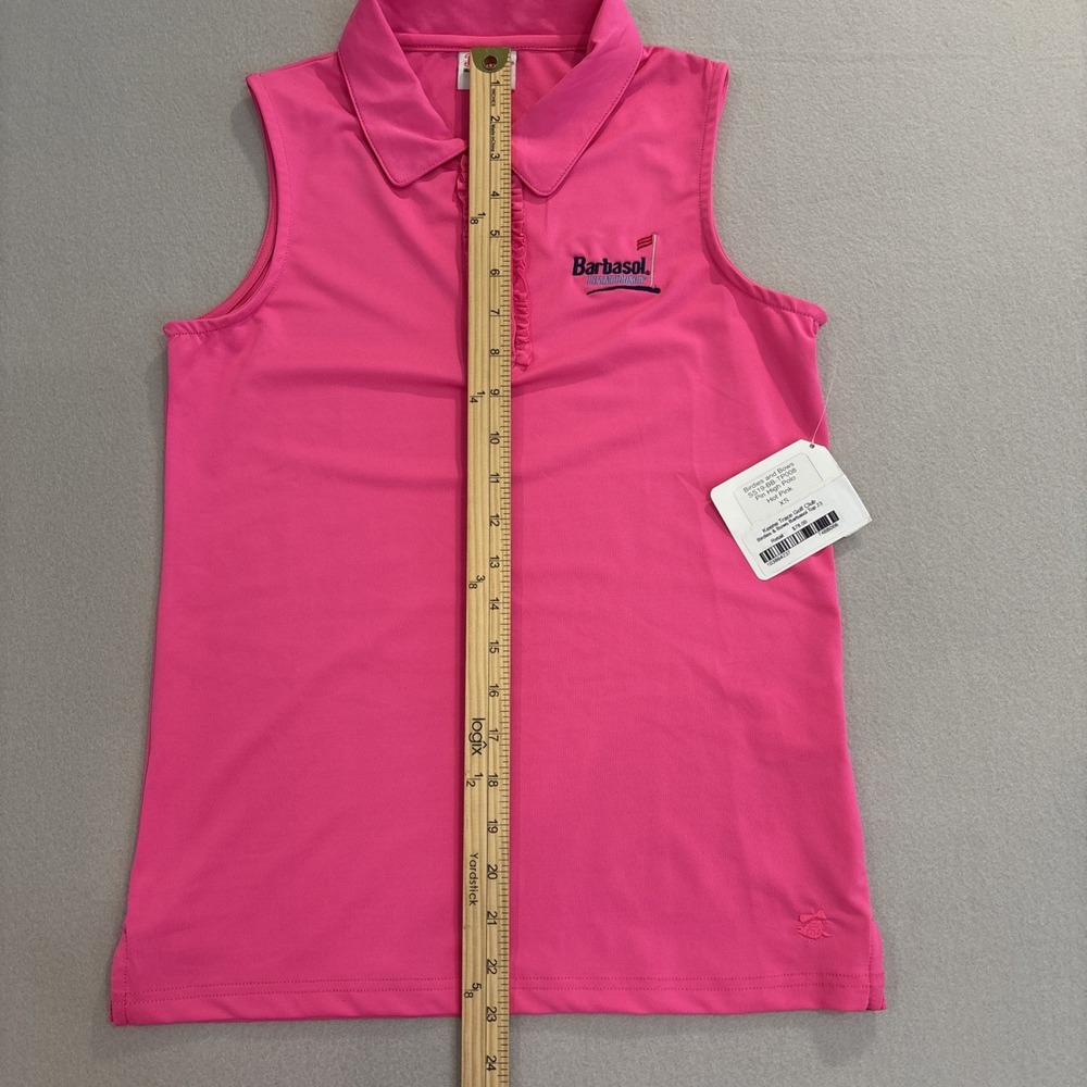 NWT Birdies & Bows XS PINK BARBASOL CHAMPIONSHIP "High Golf" Polo Ruffled Womens - Picture 4 of 7